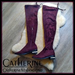 Catherine Malandrino Burgundy Perse Over-The-Knee Boot